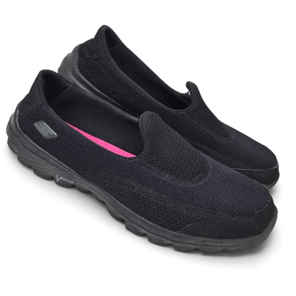Skechers GoWalk 2 Sneakers Black Mesh Slip On Walking Shoes Size 9 #13590